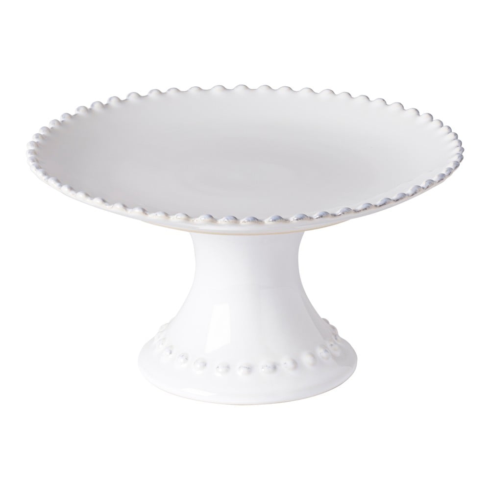 Platou pentru prăjituri din gresie ceramică Costa Nova Pearl, ⌀ 22 cm, alb