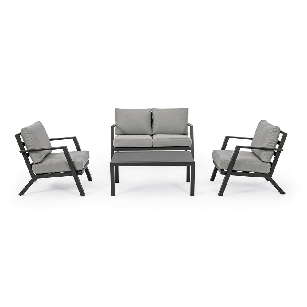 Set mobilier de grădină gri din aluminiu pentru 4 persoane Harley – Bizzotto
