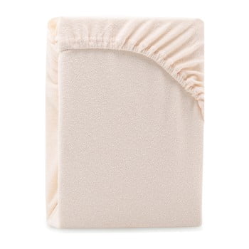 Cearșaf elastic pentru pat dublu ameliahome ruby siesta, 180-200 x 200 cm, bej deschis