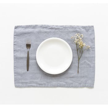 Suport din in pentru farfurie linen tales, 35 x 45 cm, gri deschis