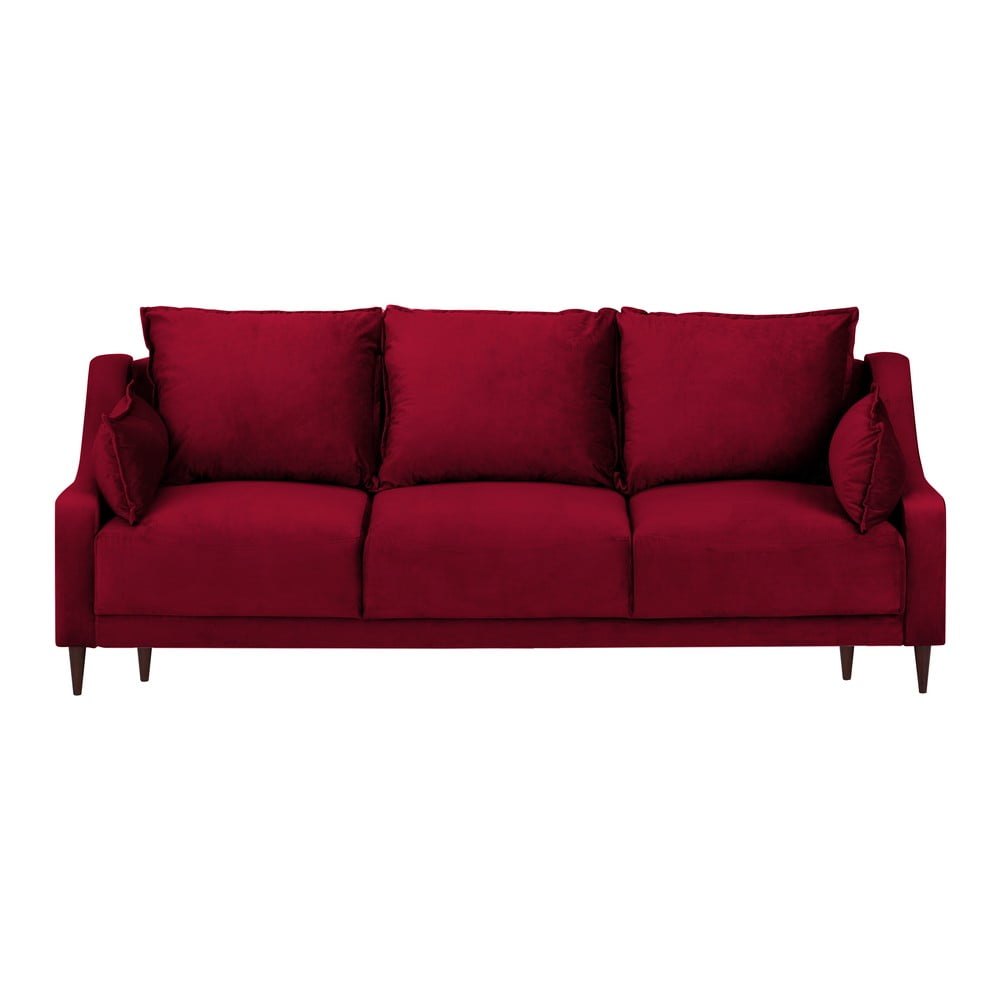 Canapea extensibilă cu 3 locuri și spațiu de depozitare Mazzini Sofas Freesia, roșu