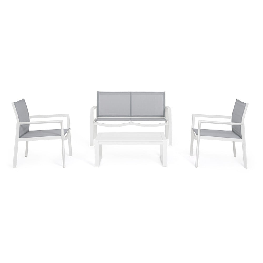 Set mobilier de grădină alb din aluminiu pentru 4 persoane Kallen – Bizzotto