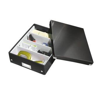 Cutie cu organizator leitz office, lungime 37 cm, negru
