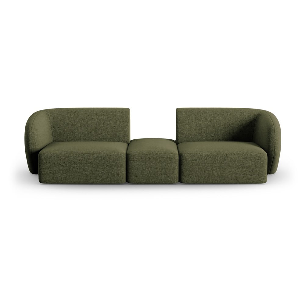 Canapea verde cu tapițerie din chenille 246 cm Paolo – Milo Casa