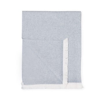 Pled din amestec de bumbac euromant summer linen, 140 x 180 cm, albastru