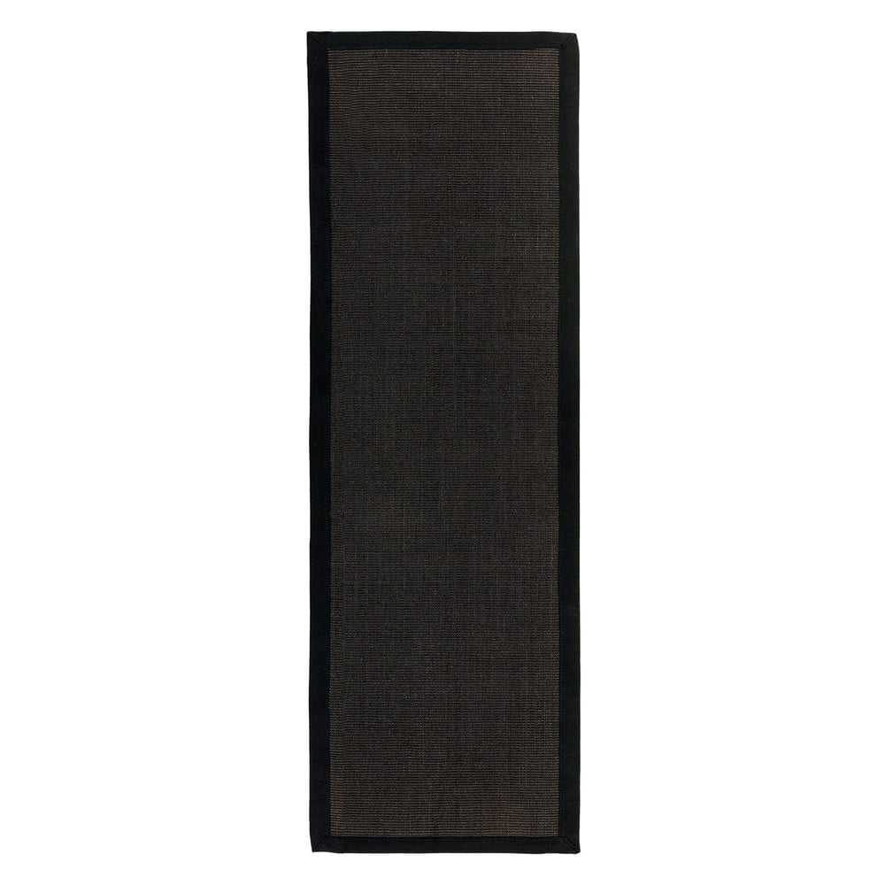 Covor negru tip traversa 240x68 cm Sisal - Asiatic Carpets