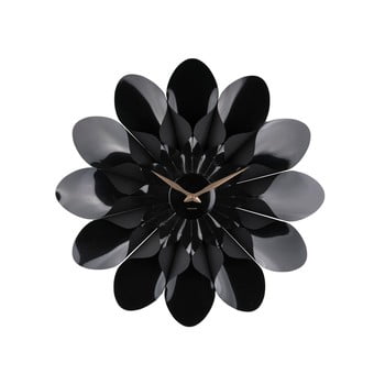 Ceas de perete karlsson flower, ø 60 cm, negru