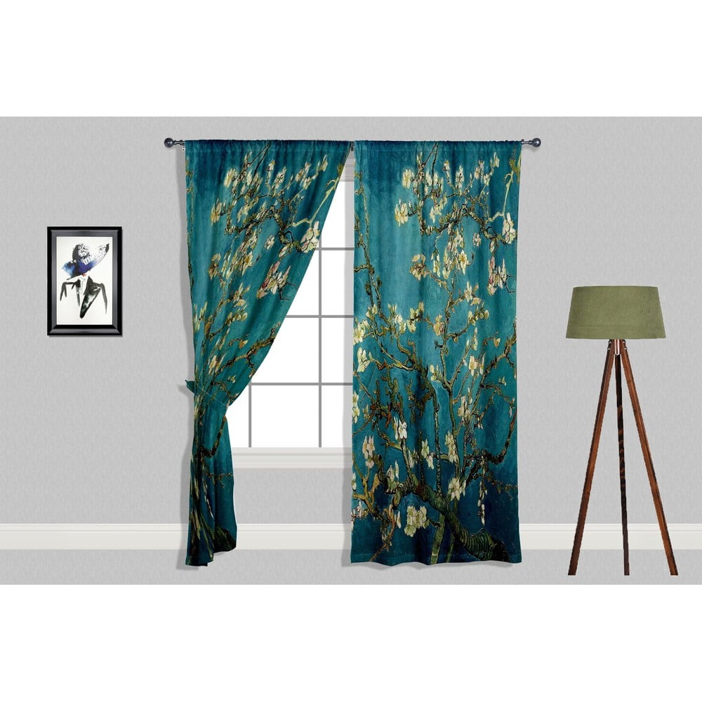 Draperii turcoaz 2 buc. 140x240 cm pure blossom – oyo home