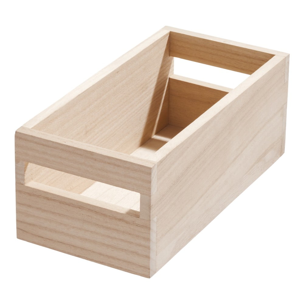 Cutie depozitare din lemn paulownia iDesign Eco Handled, 12,7 x 25,4 cm bonami.ro