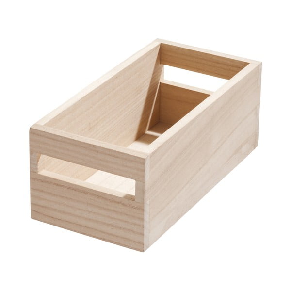 Cutie depozitare din lemn paulownia iDesign Eco Handled, 12,7 x 25,4 cm