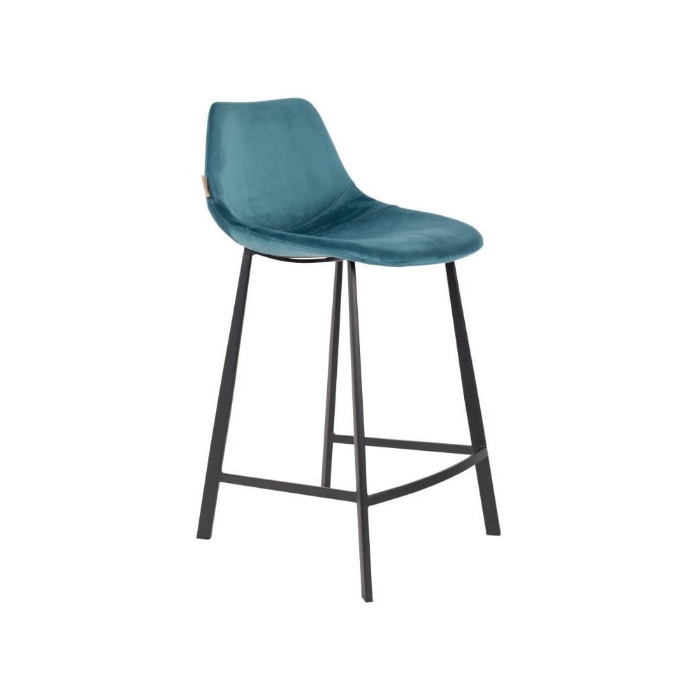 Set 2 scaune bar cu tapițerie catifelată Dutchbone, înălțime 91 cm, albastru petrol bonami.ro pret redus