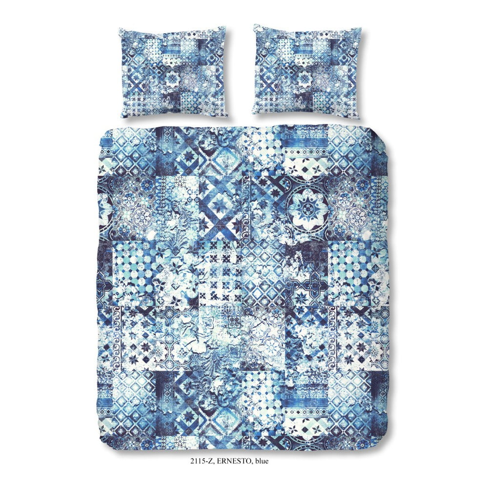Lenjerie de pat din bumbac satinat zouzou Sahara Azul, 200 x 200 cm bonami.ro imagine noua