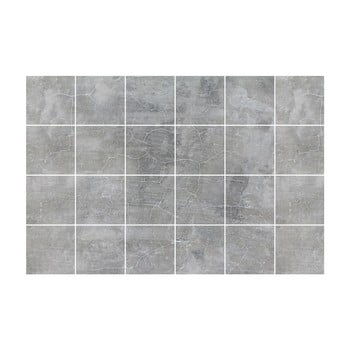 Set 24 autocolante pentru perete ambiance grey cloudy, 10 x 10 cm