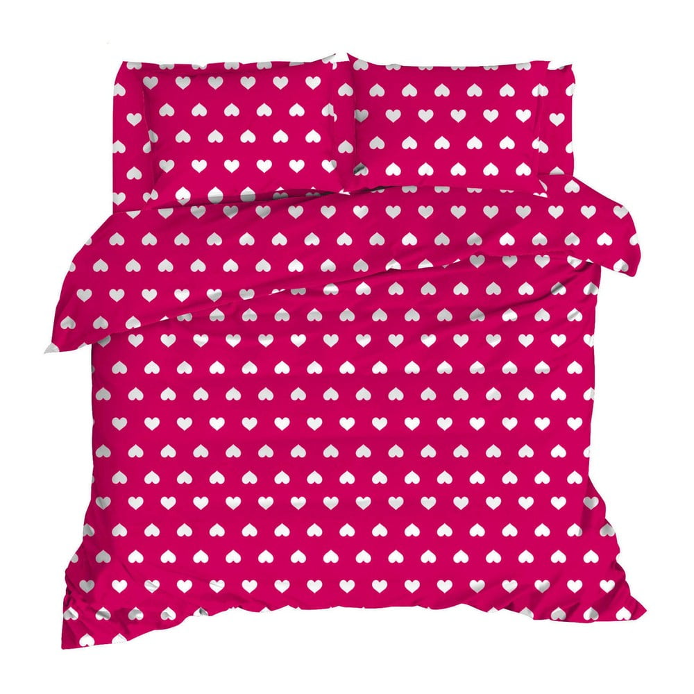 Lenjerie de pat dublu roz din bumbac extinsă cu cearșaf și cuvertură 240×260 cm Chole – Mijolnir 240x260 imagine noua