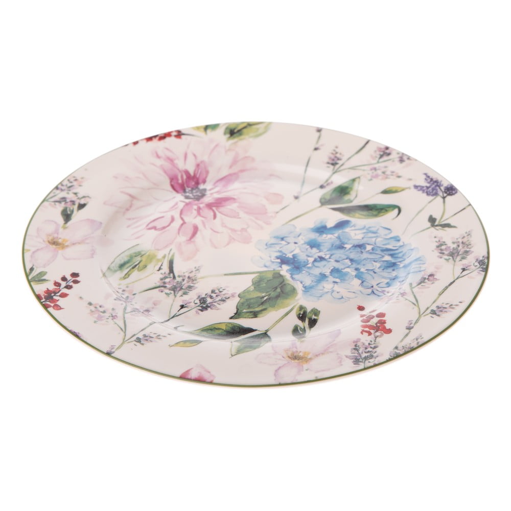 Farfurie din porțelan pentru desert dakls flower garden, ø 20 cm