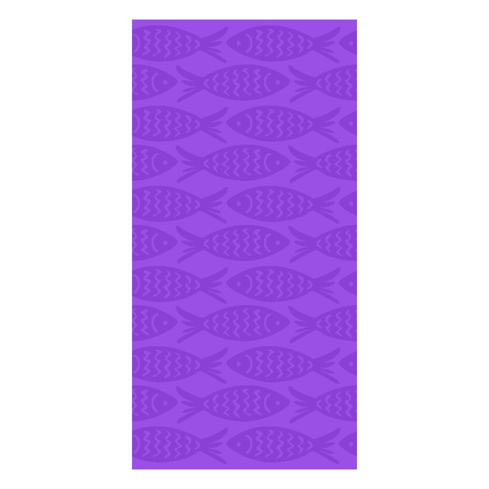 Prosop de plajă mov din bumbac 70x140 cm Fishes – B.E.S.
