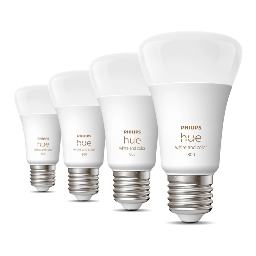 Becuri smart LED E27, 4 buc. 9 W White and color ambiance – Philips Hue