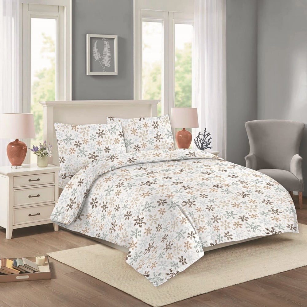 Lenjerie de pat albă din bumbac pentru pat dublu/extinsă 200x220 cm Nora – Cotton House