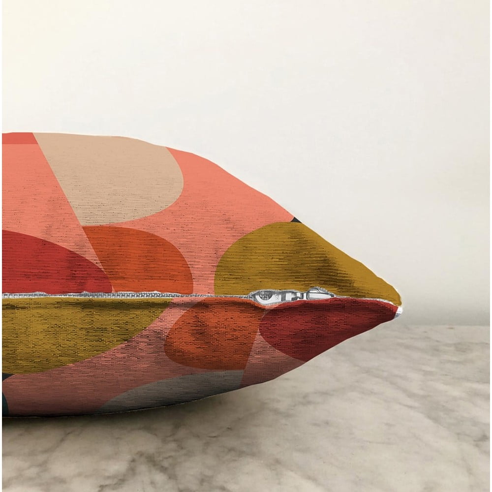 Față de pernă din amestec de bumbac Minimalist Cushion Covers Circles, 55 x 55 cm amestec imagine noua somnexpo.ro