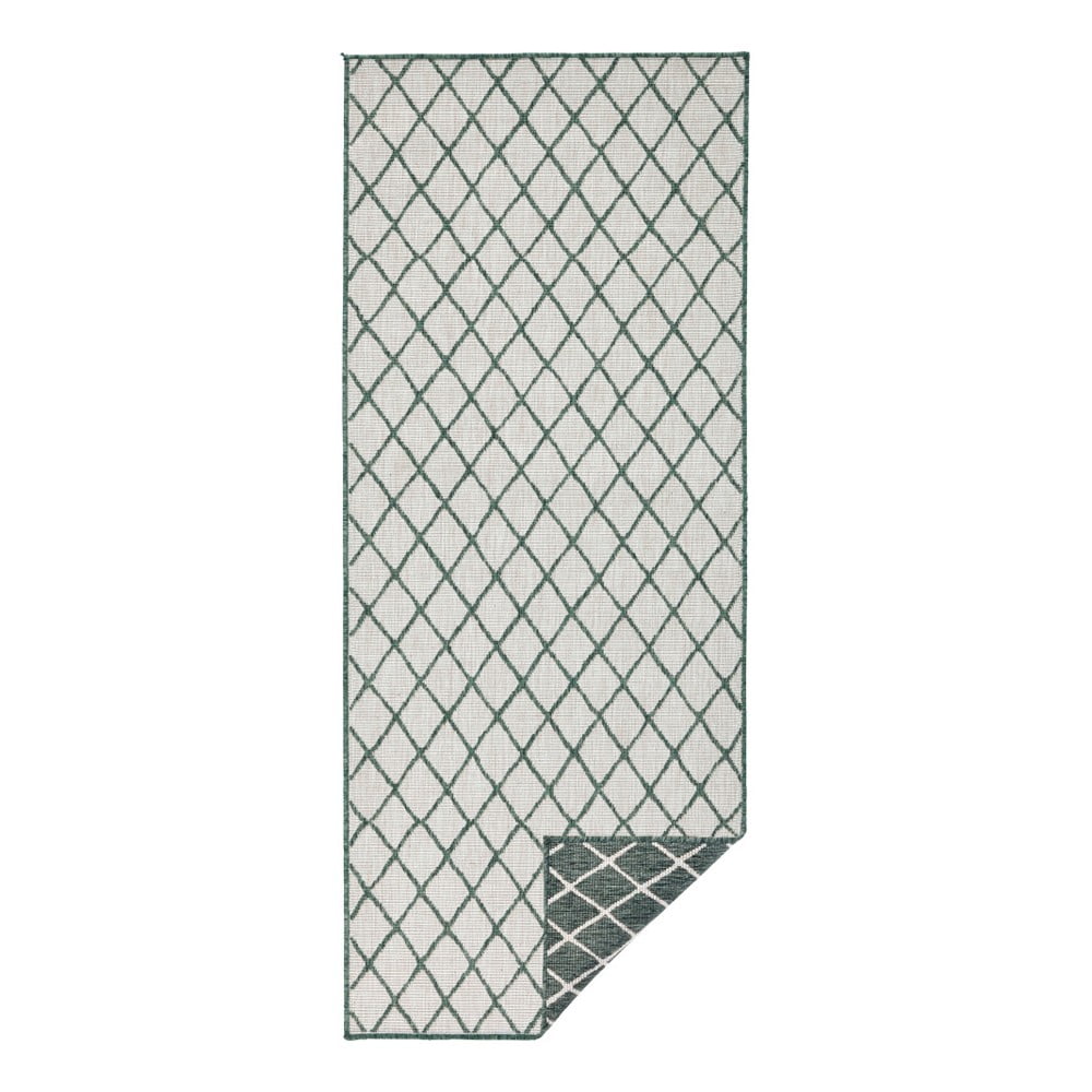 Covor adecvat pentru exterior northrugs malaga, 80 x 250 cm, verde - crem