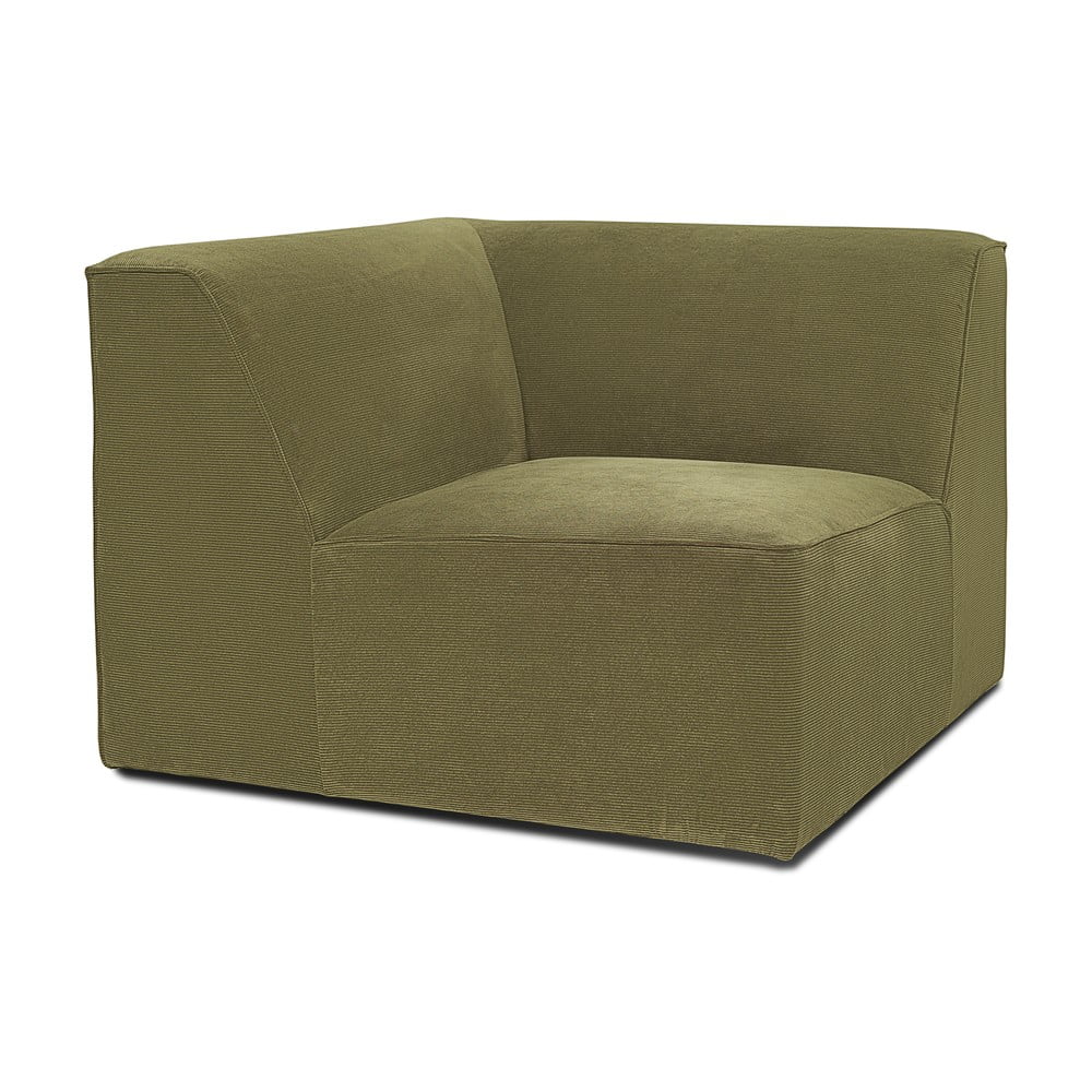 Modul de colț cu tapițerie din reiat pentru canapea Scandic Sting, verde bonami.ro