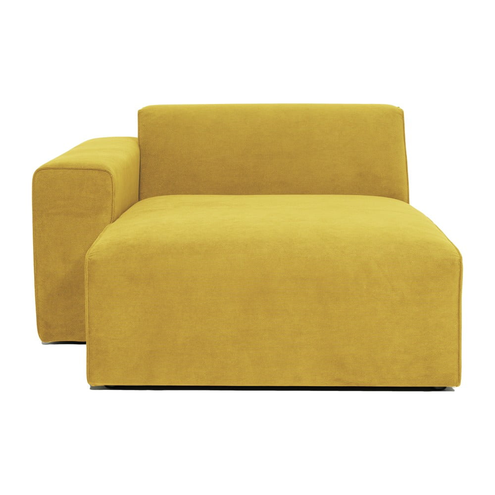 Modul pentru canapea galben cu tapițerie din catifea reiată (pe partea stângă) Sting – Scandic (pe imagine noua somnexpo.ro