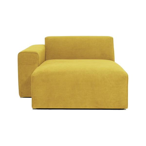 Modul șezlong cu tapițerie din reiat pentru canapea colț stânga Scandic Sting, galben muștar