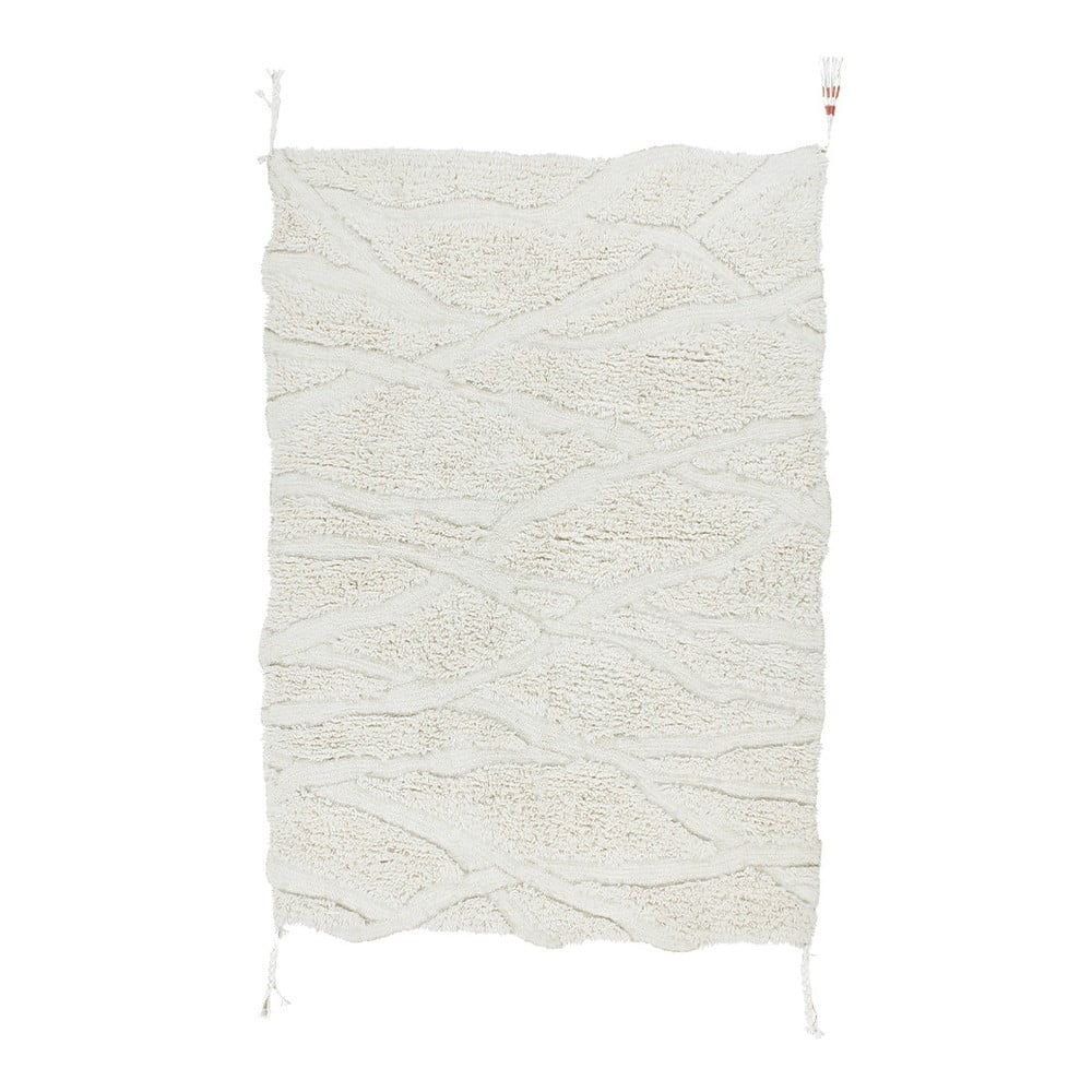 Covor alb lavabil/țesut manual din lână 170x240 cm Enkang Ivory – Lorena Canals