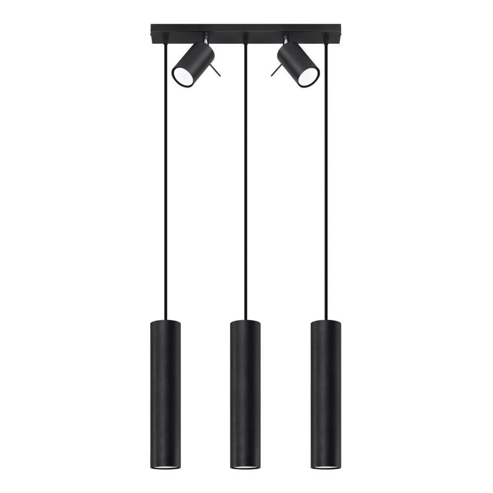  Lustră neagră cu abajur din metal 45x5 cm Etna - Nice Lamps 