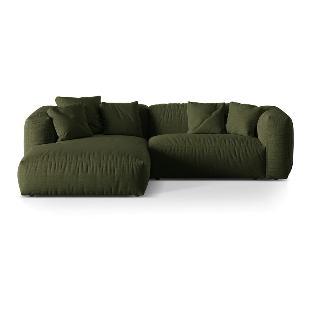 Colțar modular verde (cu colț pe partea stângă ) Martina – Micadoni Home