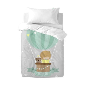 Lenjerie de pat din amestec de bumbac pentru copii happynois air balloon, 120 x 100 cm