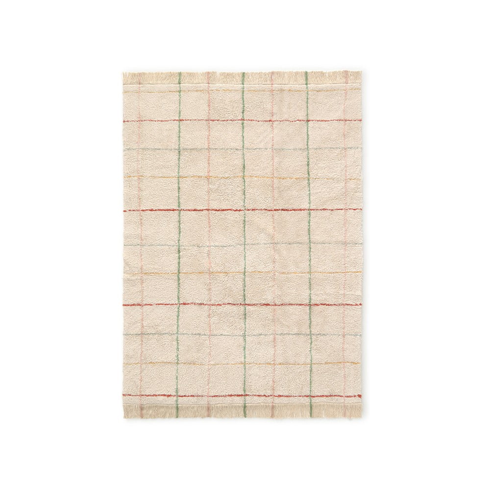 Covor crem lavabil, țesut manual din bumbac 90x130 cm Color Lines – Lorena Canals