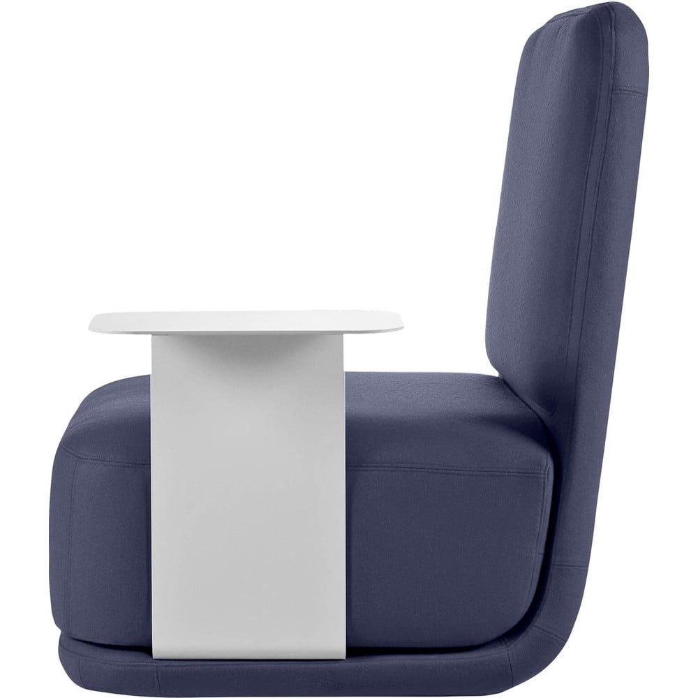 Fotoliu cu măsuță metalică albă Softline Standby High + Side Table, albastru închis bonami.ro pret redus