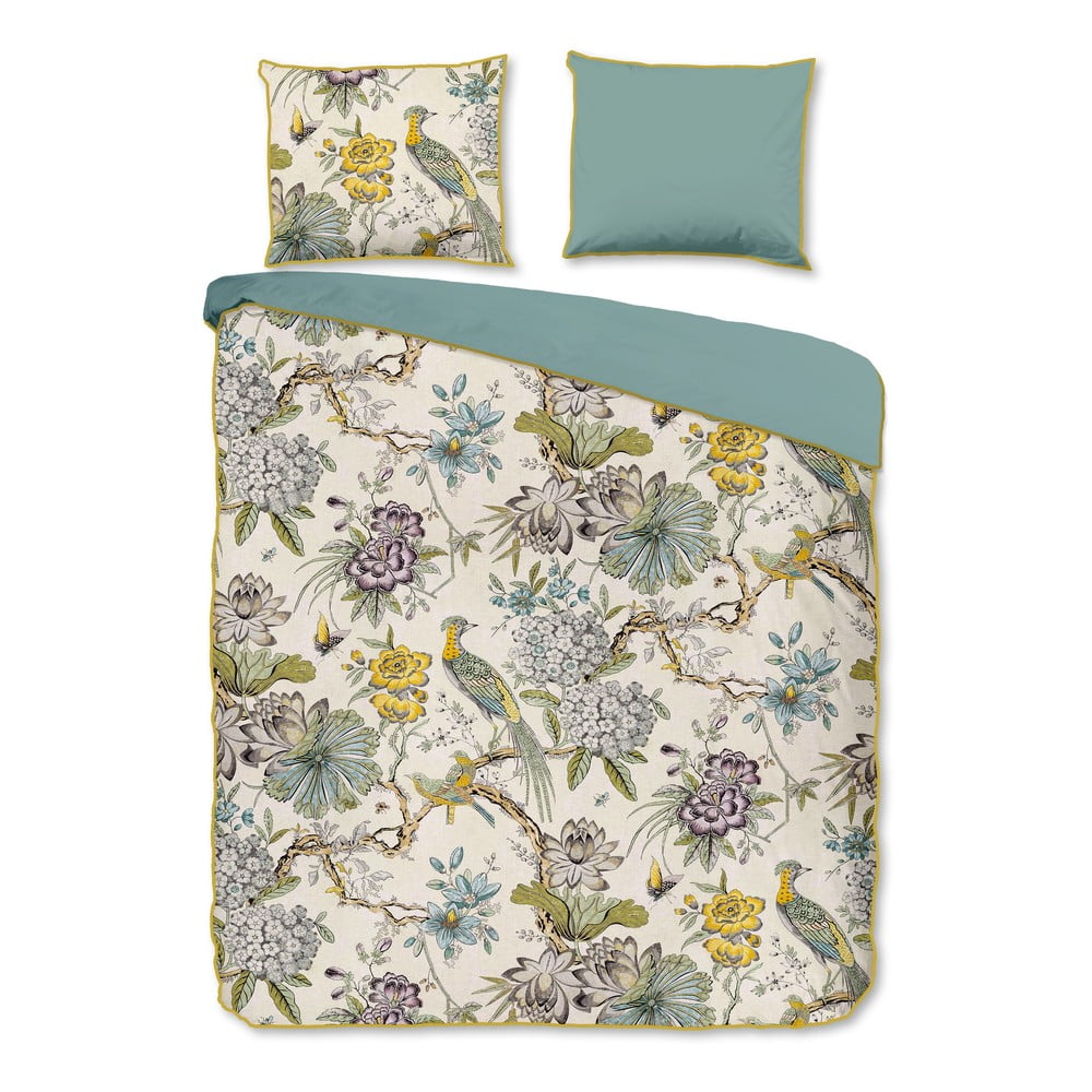 Lenjerie de pat din bumbac organic pentru pat dublu Descanso Daisy, 200 x 200 cm bonami.ro imagine noua