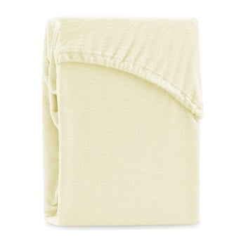 Cearșaf elastic pentru pat dublu ameliahome ruby siesta, 200-220 x 200 cm, galben deschis