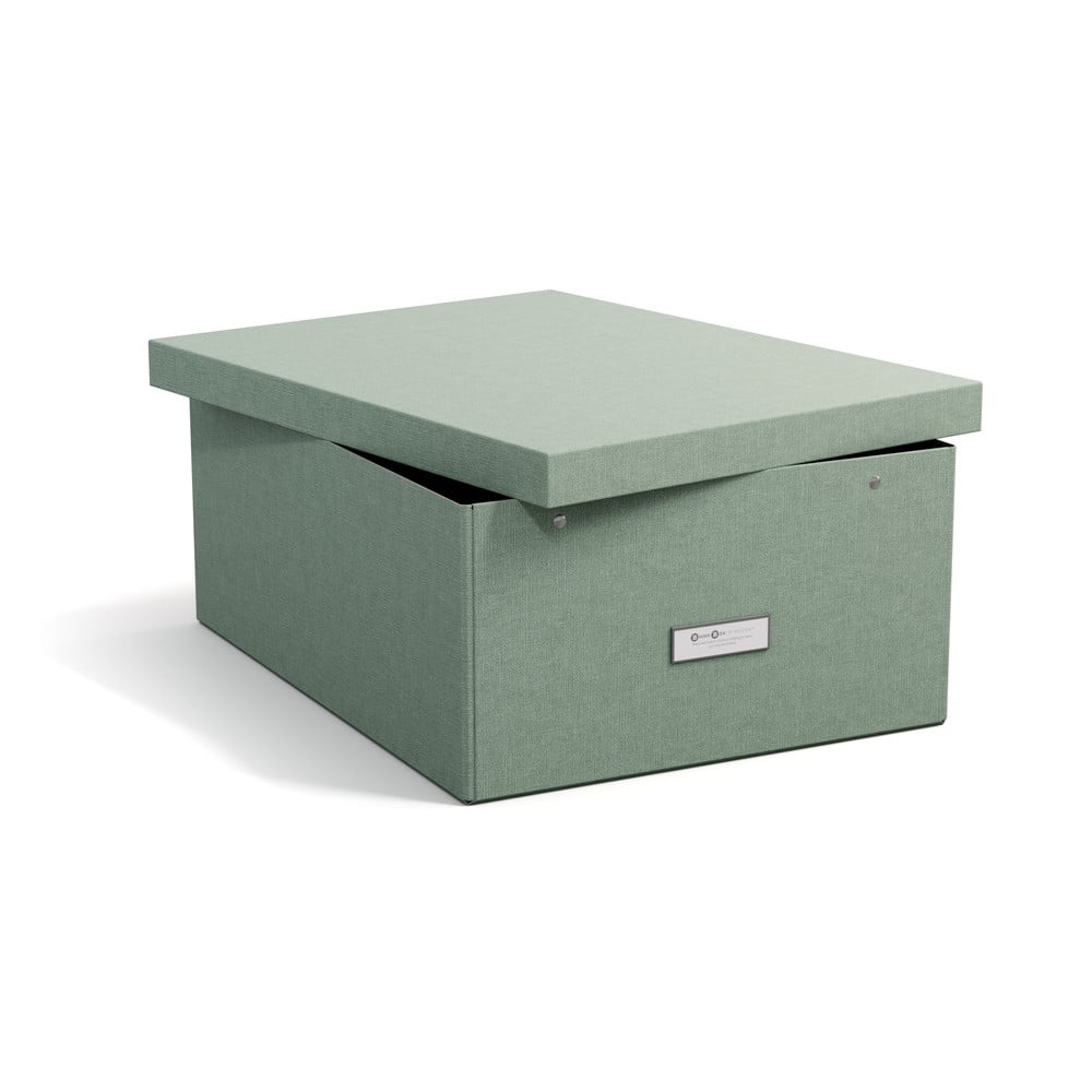 Cutie de depozitare albastru-verde din carton cu capac 34,5x45x18,5 cm Katrin Canvas Paper Laminate – Bigso