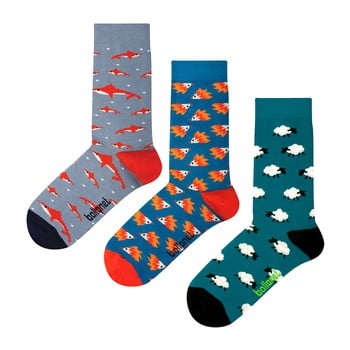 Set 3 perechi de șosete ballonet socks novelty animal în cutie de cadou, mărime 36 - 40