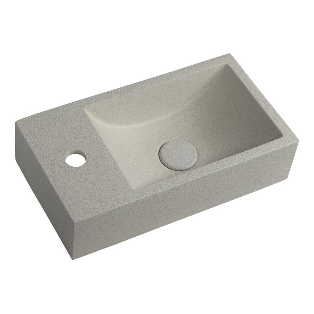 Chiuvetă mică pentru WC gri deschis din beton 40x22 cm Crest – Sapho