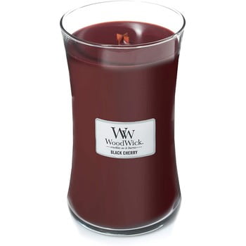 Lumânare parfumată woodwick, cu aromă de cireșe negre, 110 ore