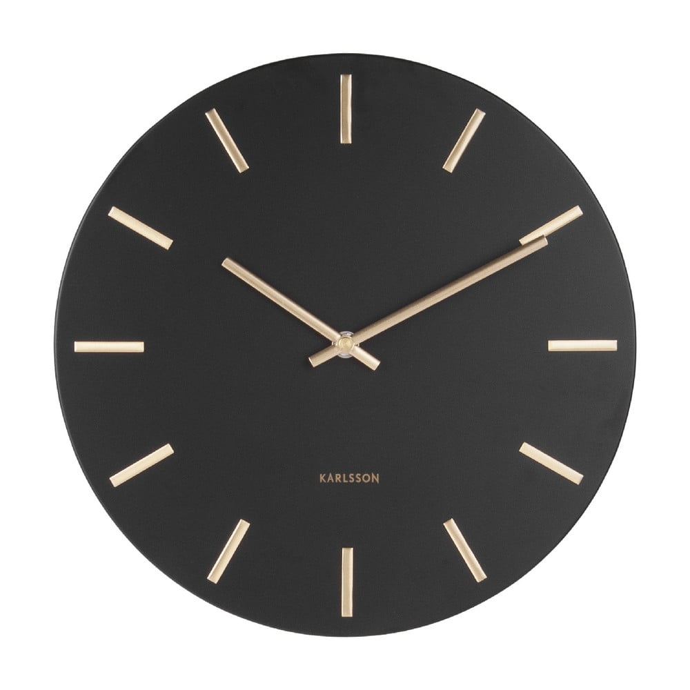 Ceas de perete Karlsson Charm, negru – auriu, ø 30 cm bonami.ro imagine 2022