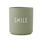 Cană din porțelan Design Letters Favourite Smile, verde salvie