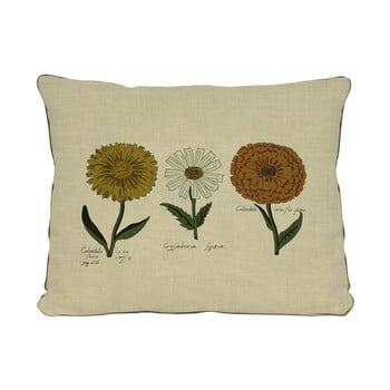 Pernă cu motive florale surdic flowers, 50 x 35 cm, bej