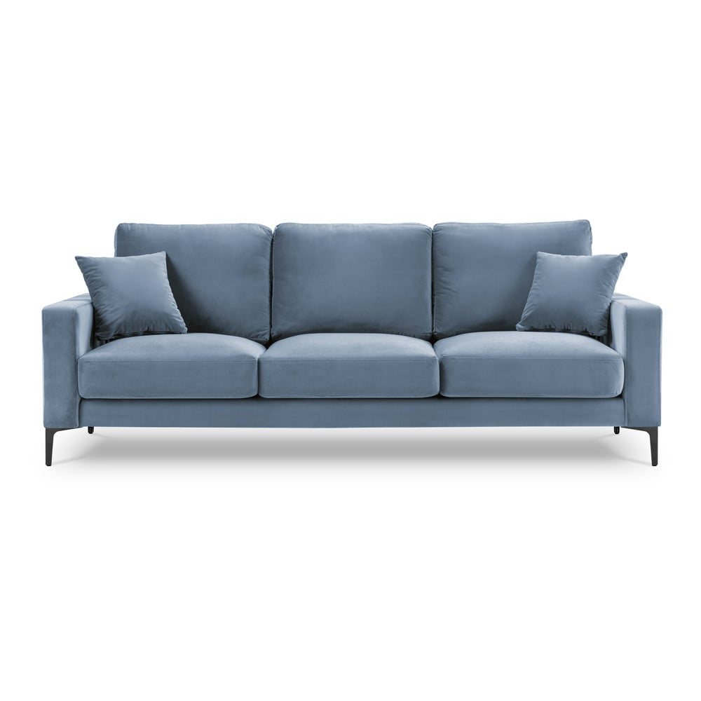 Canapea cu tapițerie din catifea Kooko Home Harmony, 220 cm, albastru deschis 220 imagine noua somnexpo.ro