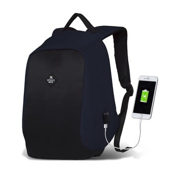 Rucsac cu port USB My Valice SECRET Smart Bag, albastru închis-negru bonami.ro