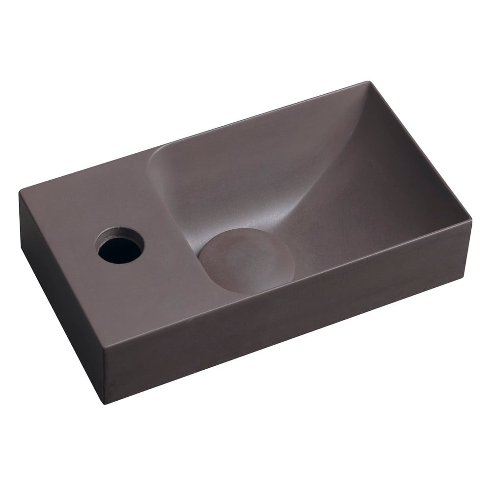 Chiuvetă mică pentru WC maro închis din beton 31x17 cm Piccolino – Sapho