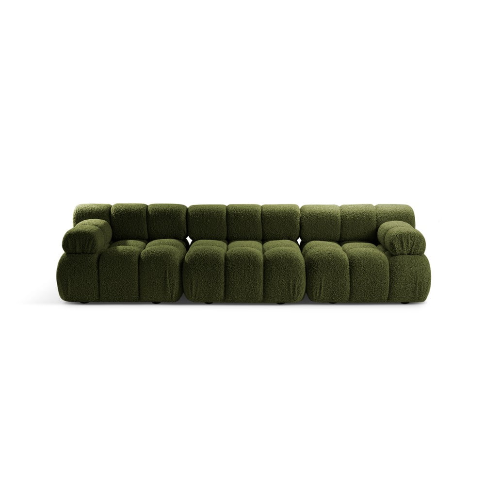 Canapea modulară verde cu tapițerie din țesătură bouclé 282 cm Bellis – Micadoni Home