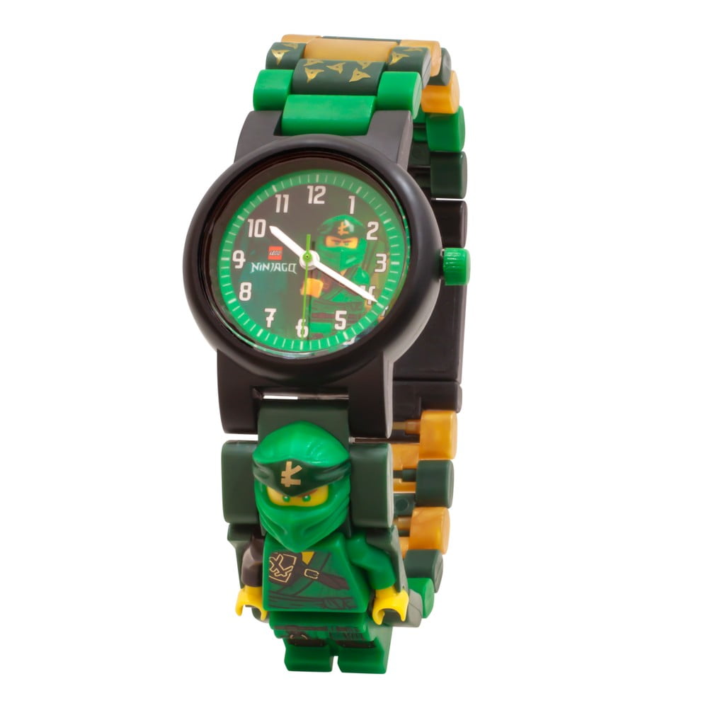 Ceas de mână cu curea pliabilă și minifigurină LEGO® NINJAGO Lloyd, verde