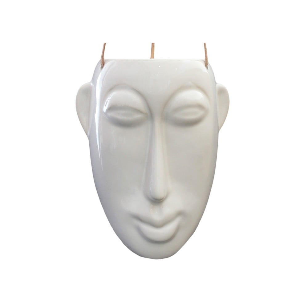 Ghiveci suspendat PT LIVING Mask, inaltime 22,3 cm, alb