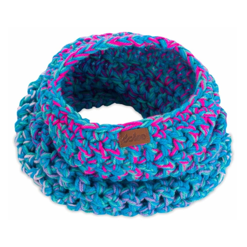 Eșarfă rotundă tricotată manual DOKE Twister, albastru bonami.ro