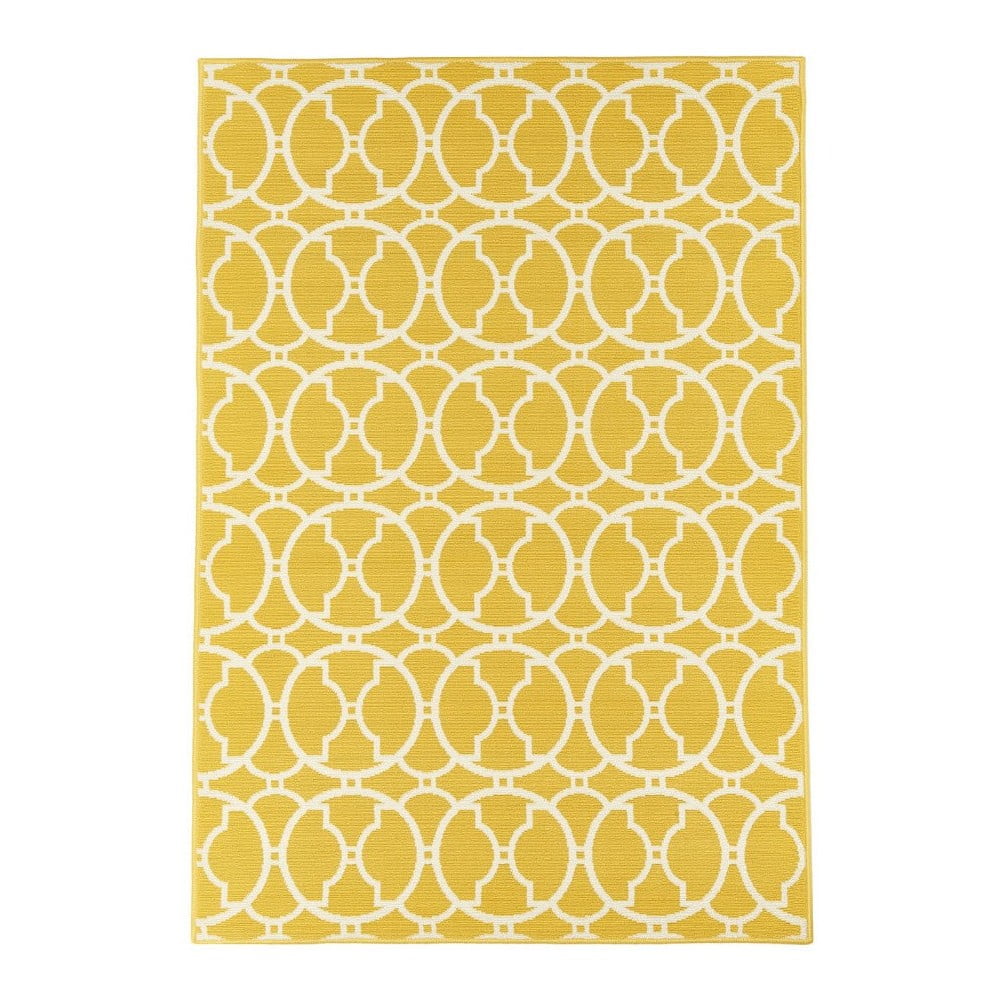 Poza Covor adecvat pentru exterior Floorita Interlaced, 133 x 190 cm, galben